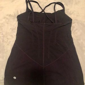 Lululemon dark purple mesh back crisscross tank